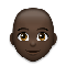 Woman- Dark Skin Tone- Bald emoji on LG
